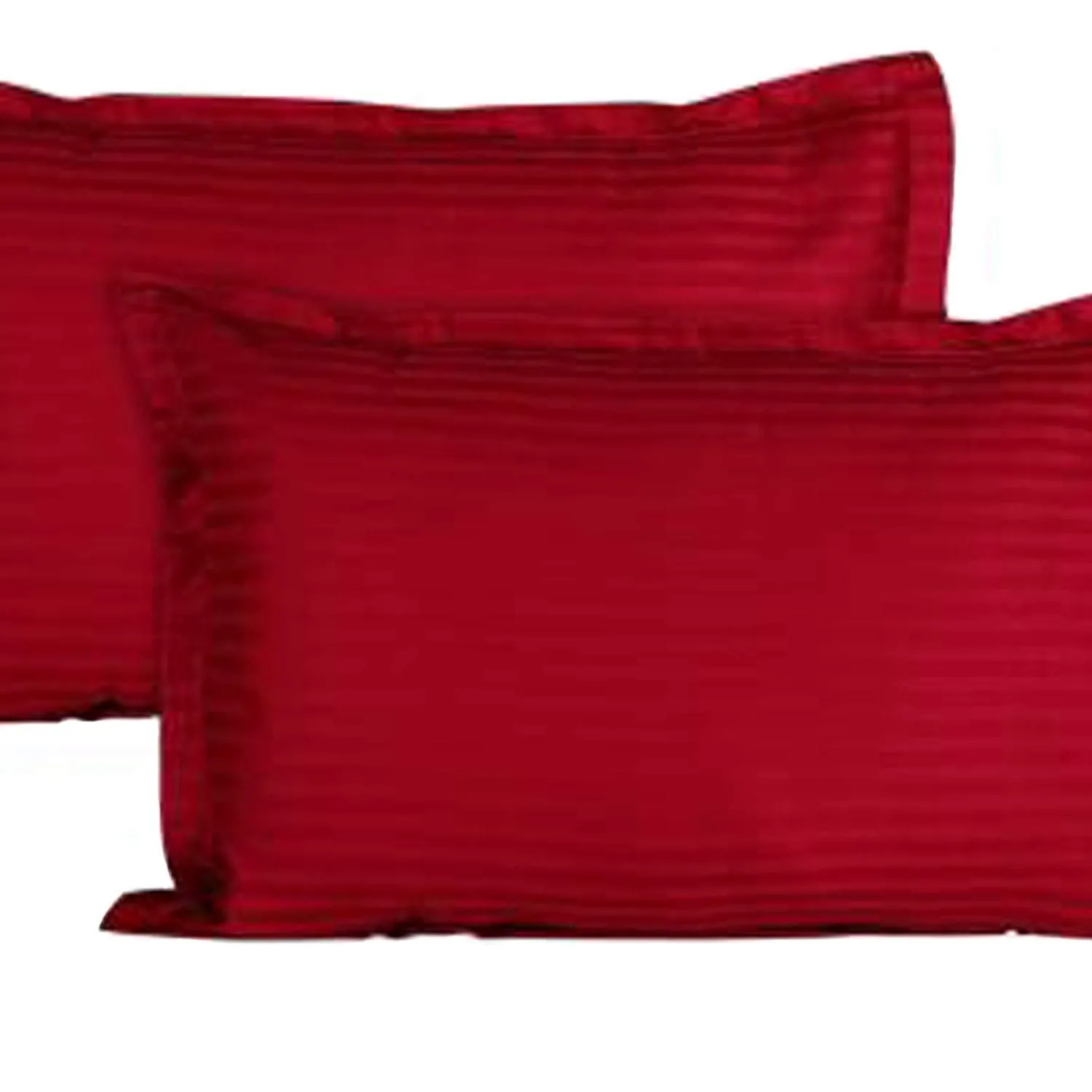 Kuber Industries 2 Pieces Cotton Luxurious Satin Striped Pillow Cover Set-17"x27" (Maroon) - CTKTC40315