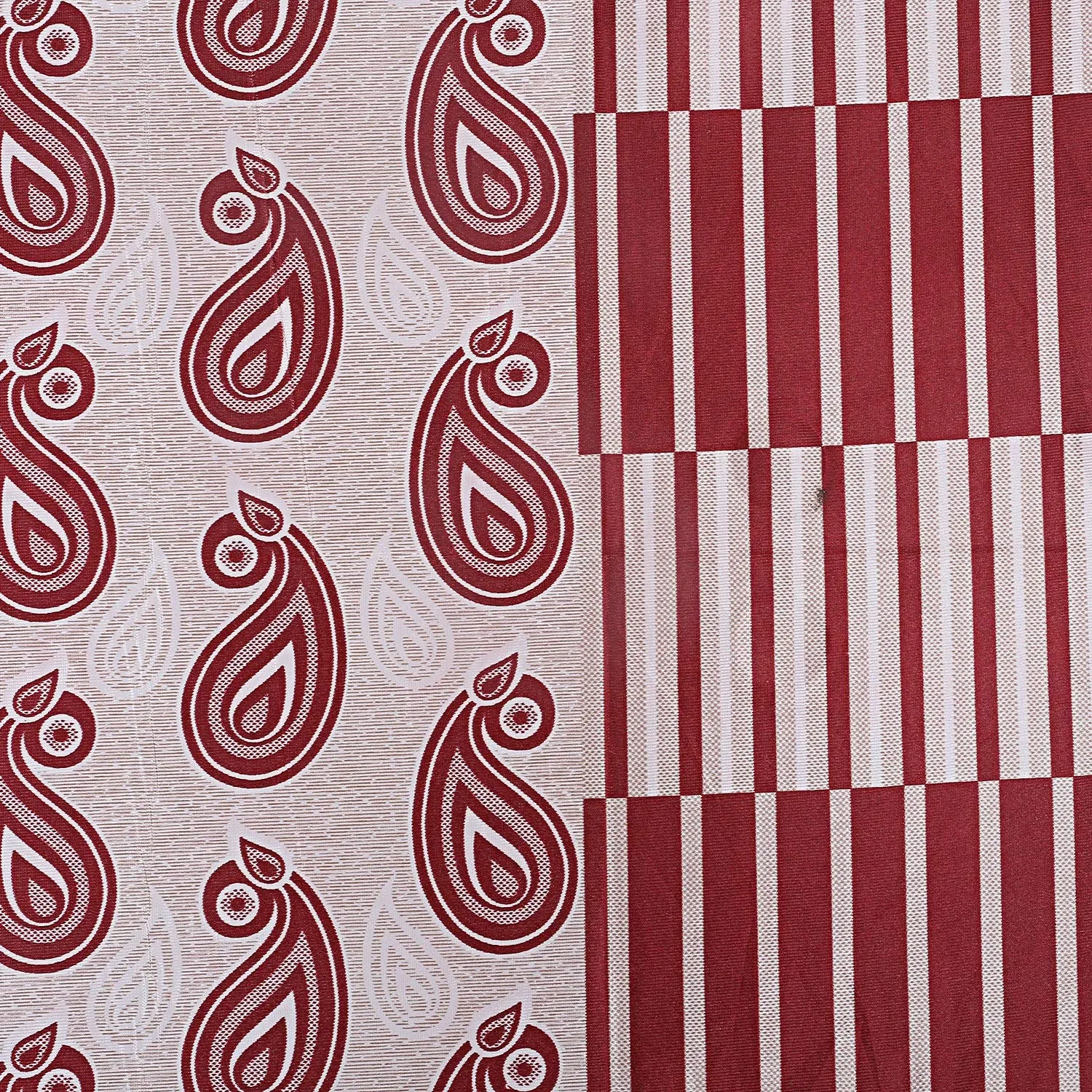 Kuber Industries Cairy Design 4 Pieces Polyester Eyelet Door Curtain 7 Feet (Maroon)-Ctktc14269