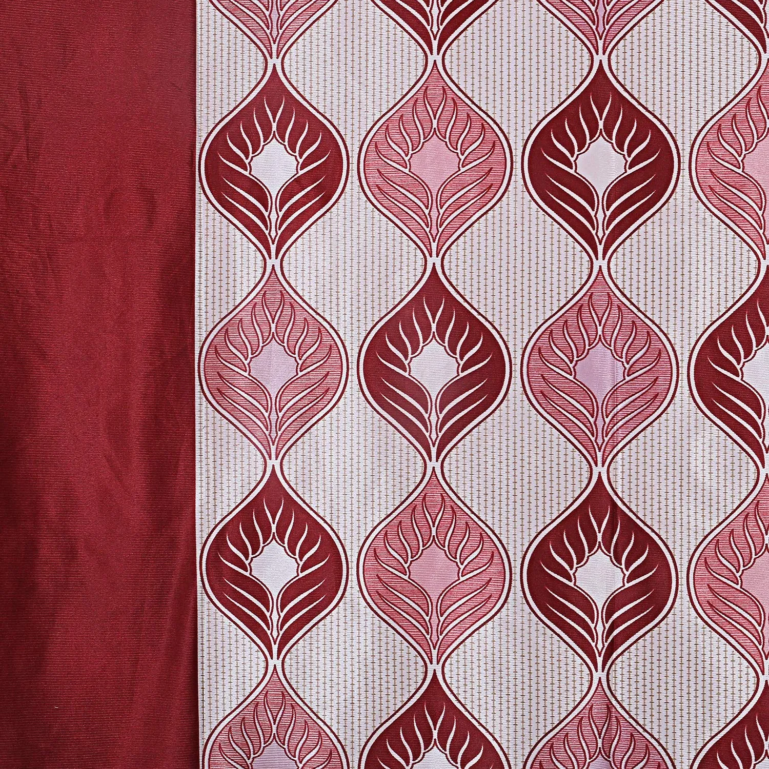 Kuber Industries Zig Zag Design 1 Piece Polyester Eyelet Window Curtain 5 Feet (Maroon)-Ctktc30103