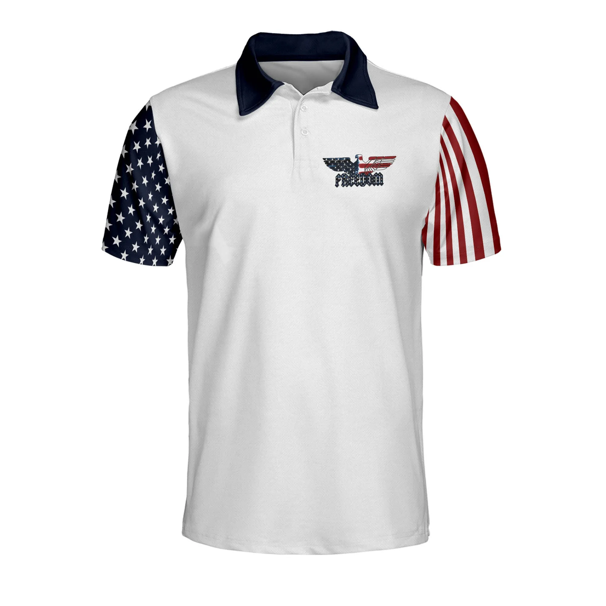 Made In American Eagle Polo Shirt, 3D Printed Independence Day Shirt, Skull Shirt