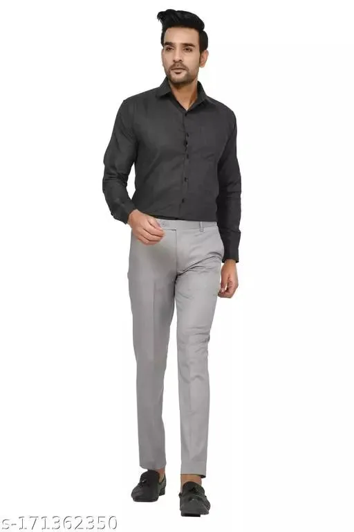 Men's Formal Trouser Pants PACK OF 3- BLACK,NAVYBLUE,GREY