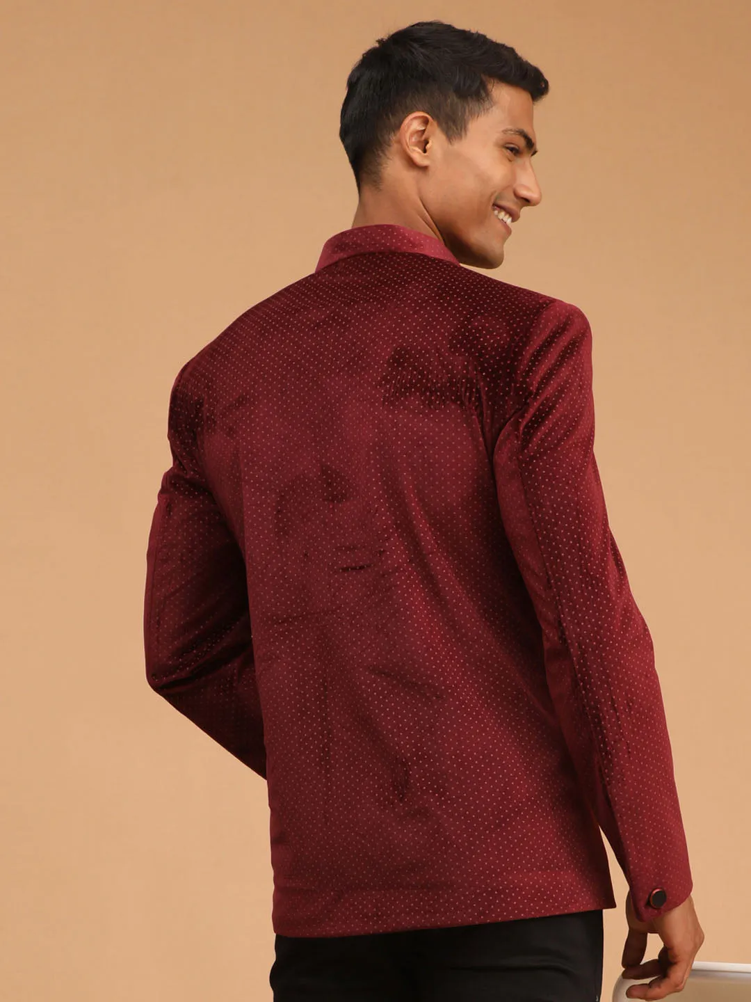 Men's Maroon Velvet Jodhpuri - Shrestha By Vastramay