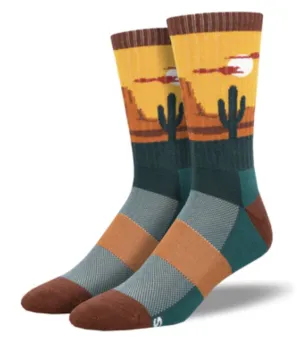 Men's Merino Wool Desert Plains Crew Sock - Yellow