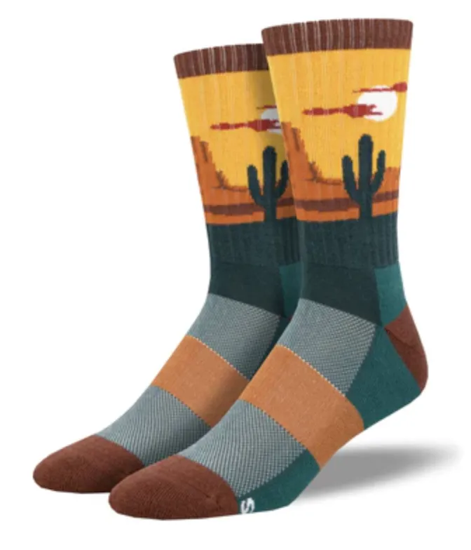 Men's Merino Wool Desert Plains Crew Sock - Yellow