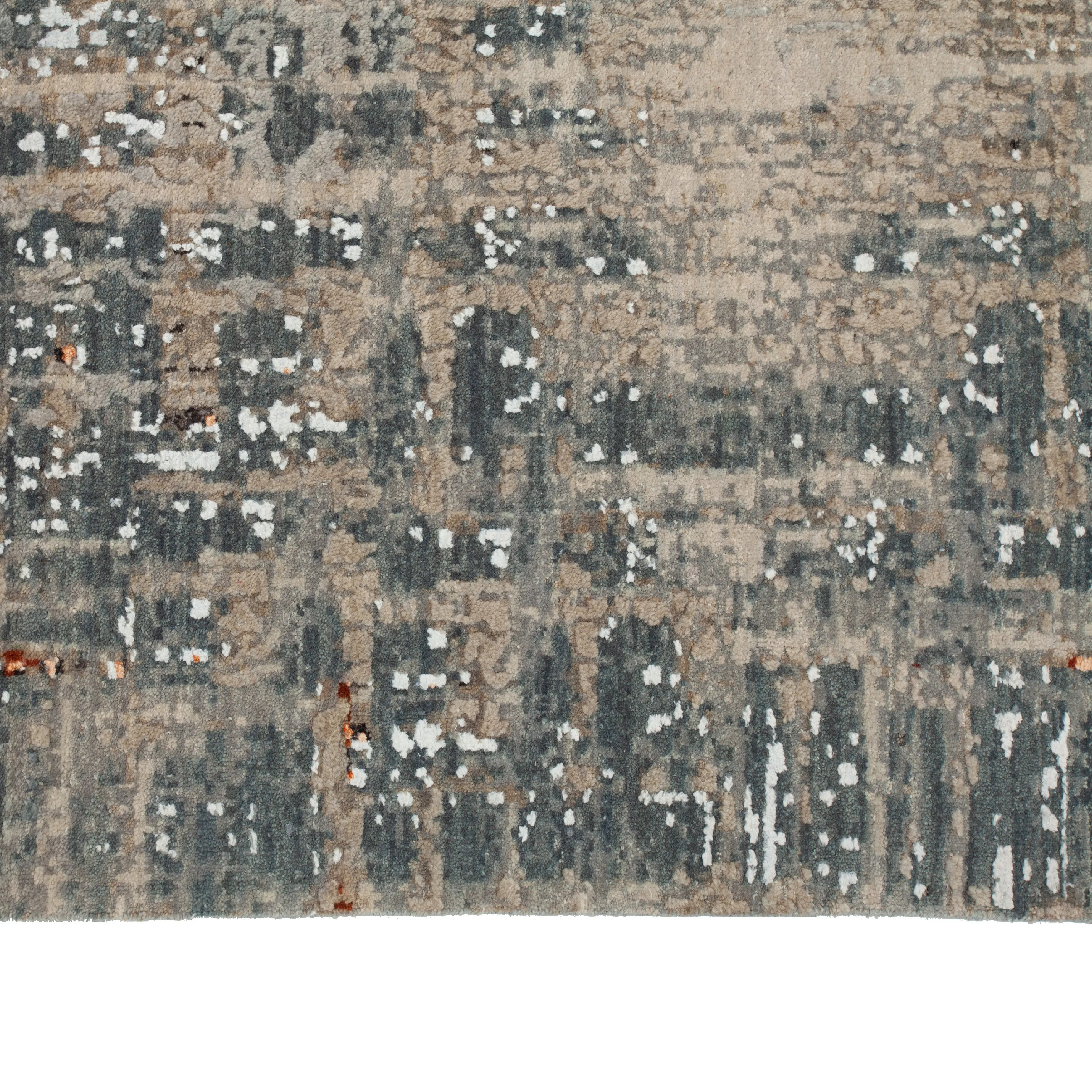 Multicolored Modern Wool Blend Rug - 9'1" x 12'1"