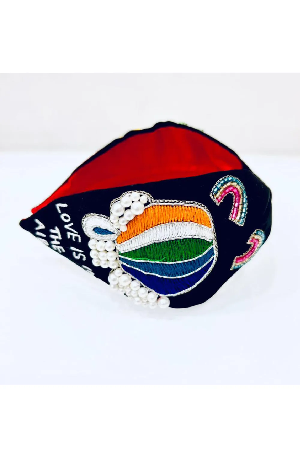 Navy-Blue Hot Air Balloon Embroidered Hairband