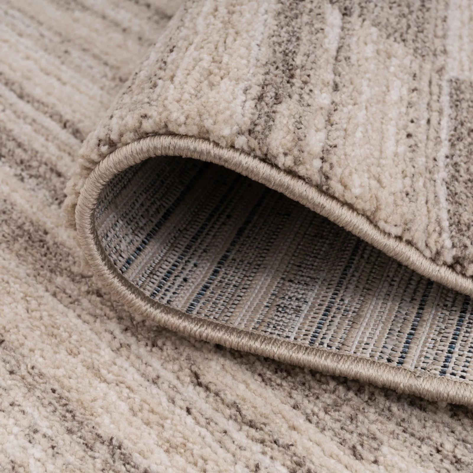 Neutral Beige Linear Stair Carpet