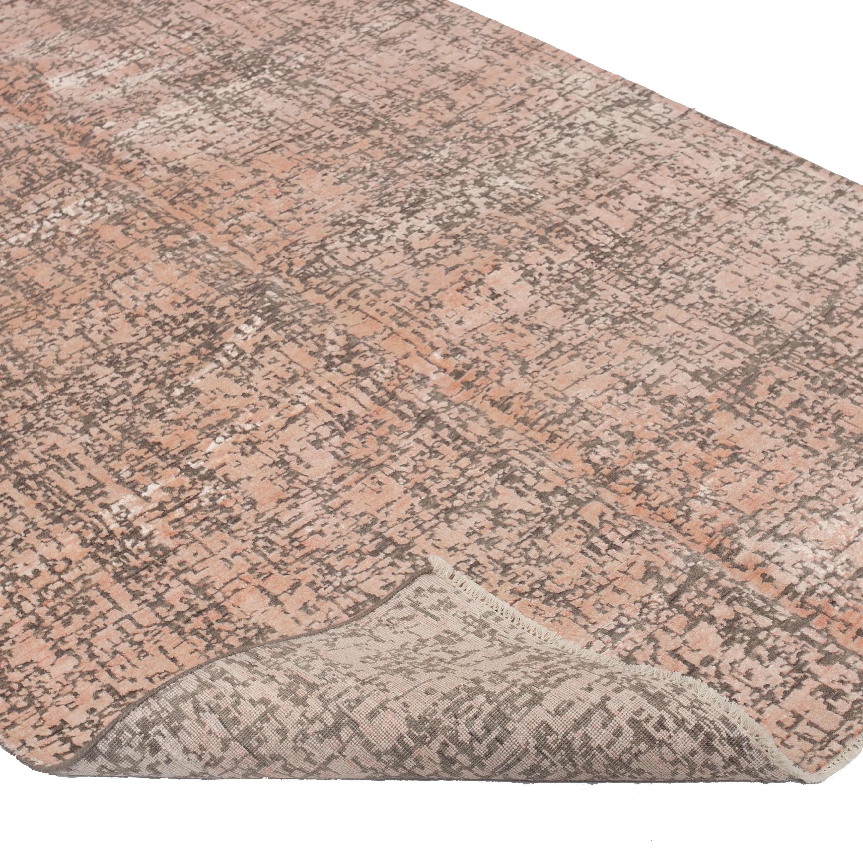 Pink Modern Wool Blend Rug - 5'1" x 8'