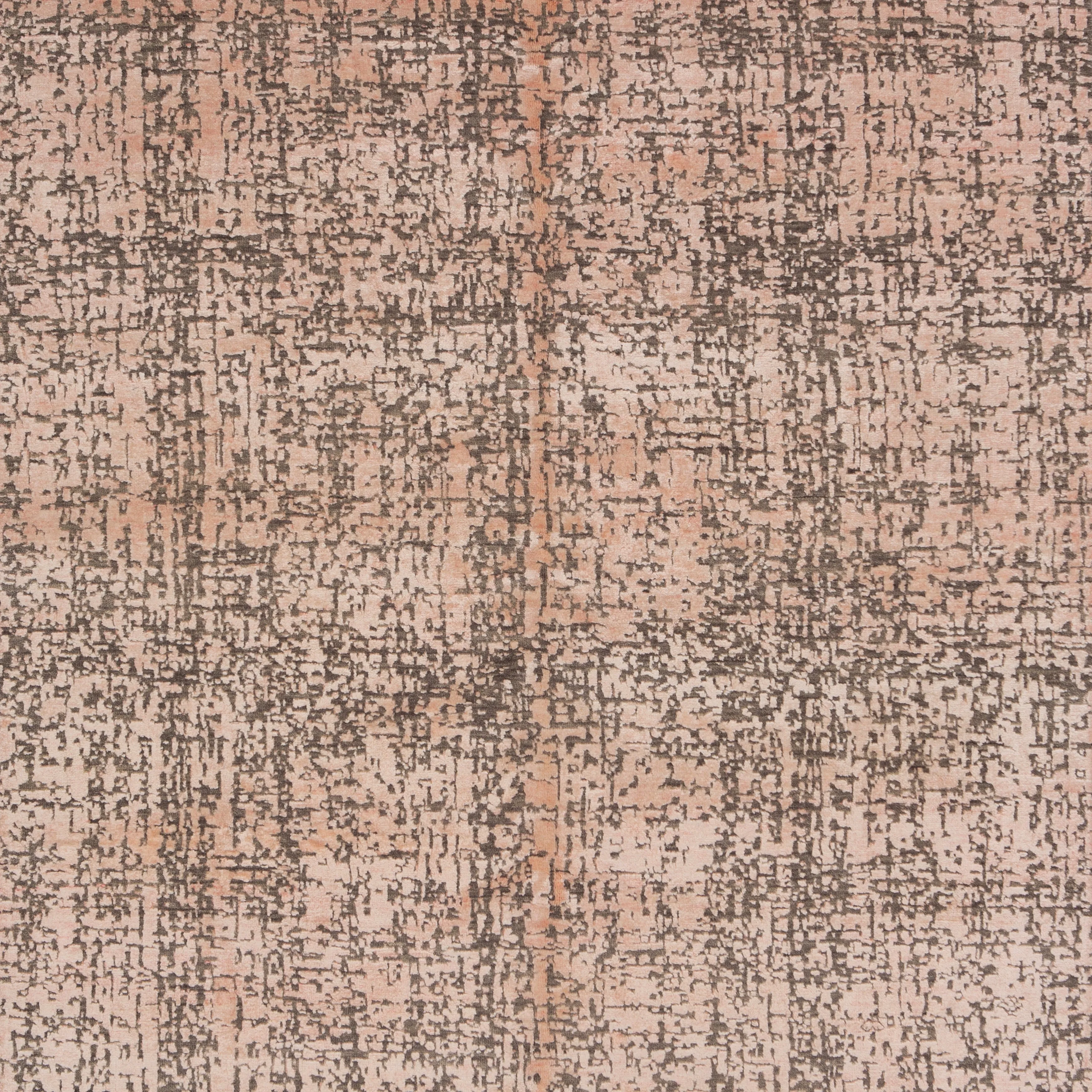 Pink Modern Wool Blend Rug - 5'1" x 8'