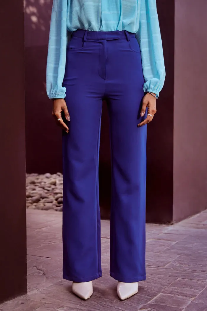 Qua Women Everyaday Hi-rise Flared Trousers