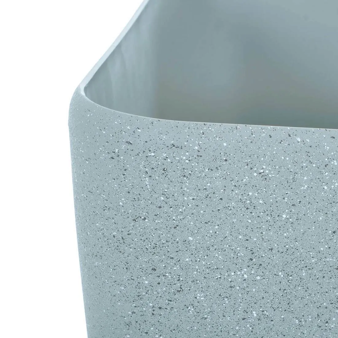 Sandstone Effect Square Plastic Plant Pot Outdoor Grey Beige
