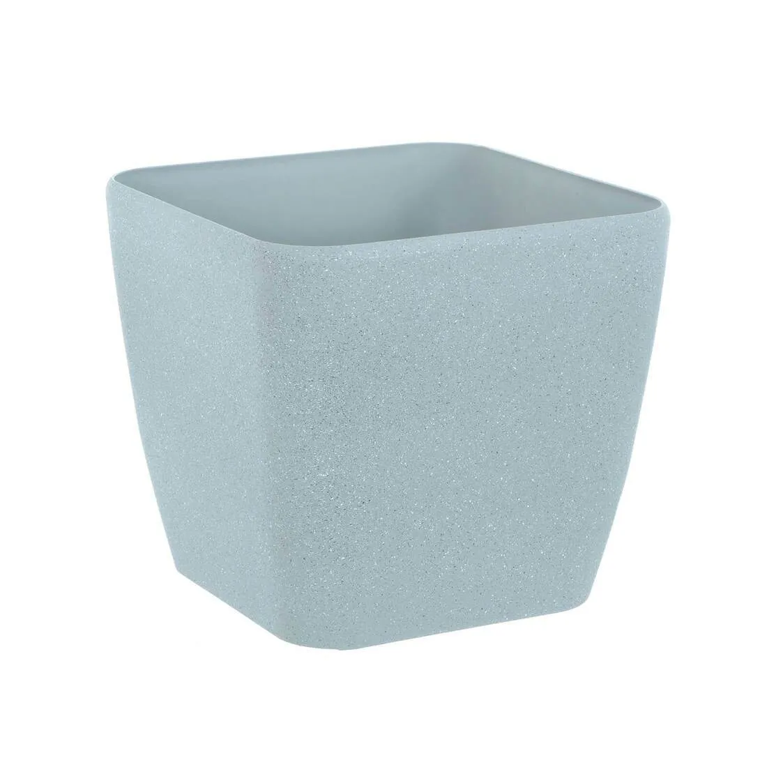 Sandstone Effect Square Plastic Plant Pot Outdoor Grey Beige
