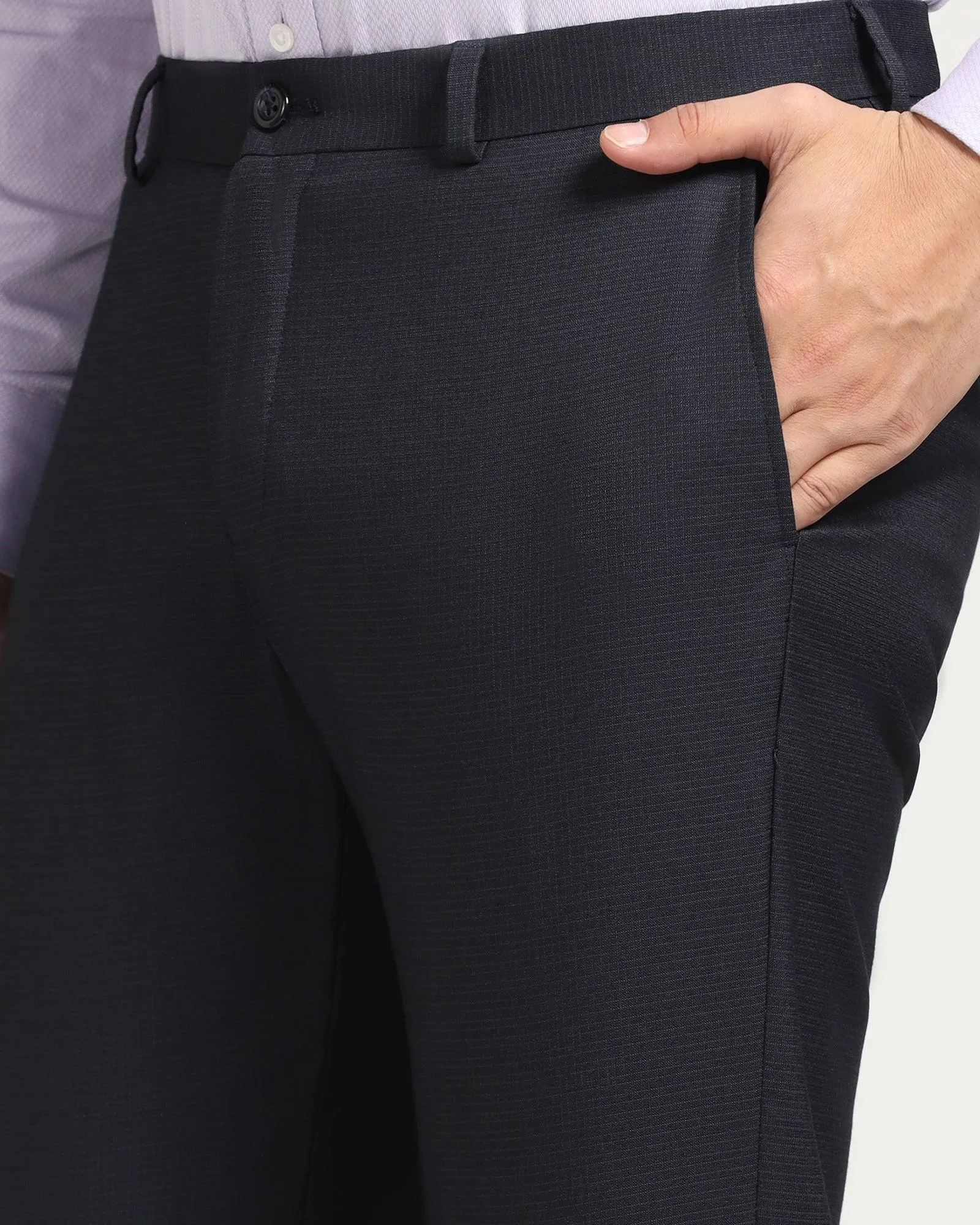 Slim Comfort B-95 Formal Navy Check Trouser - Versa