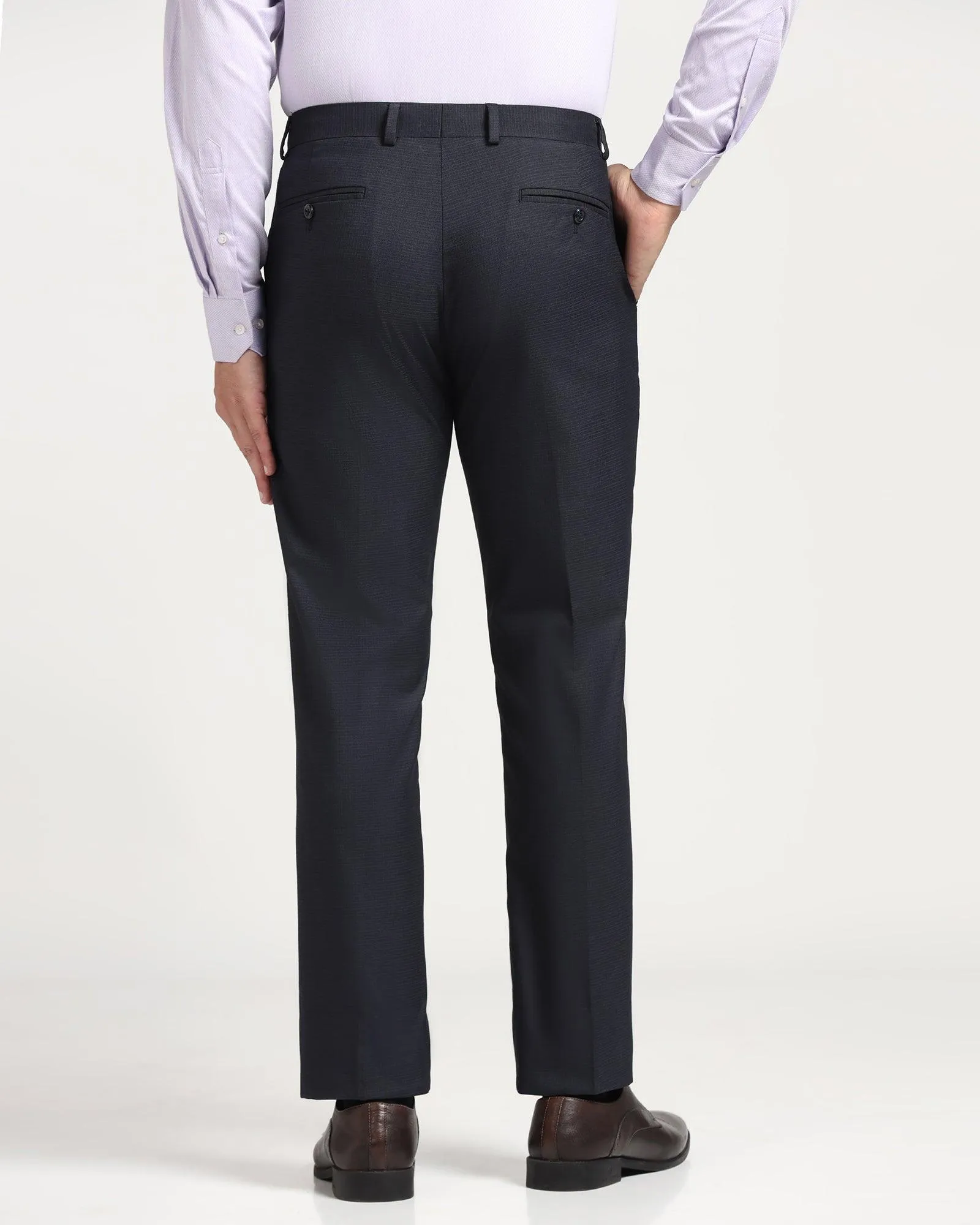Slim Comfort B-95 Formal Navy Check Trouser - Versa