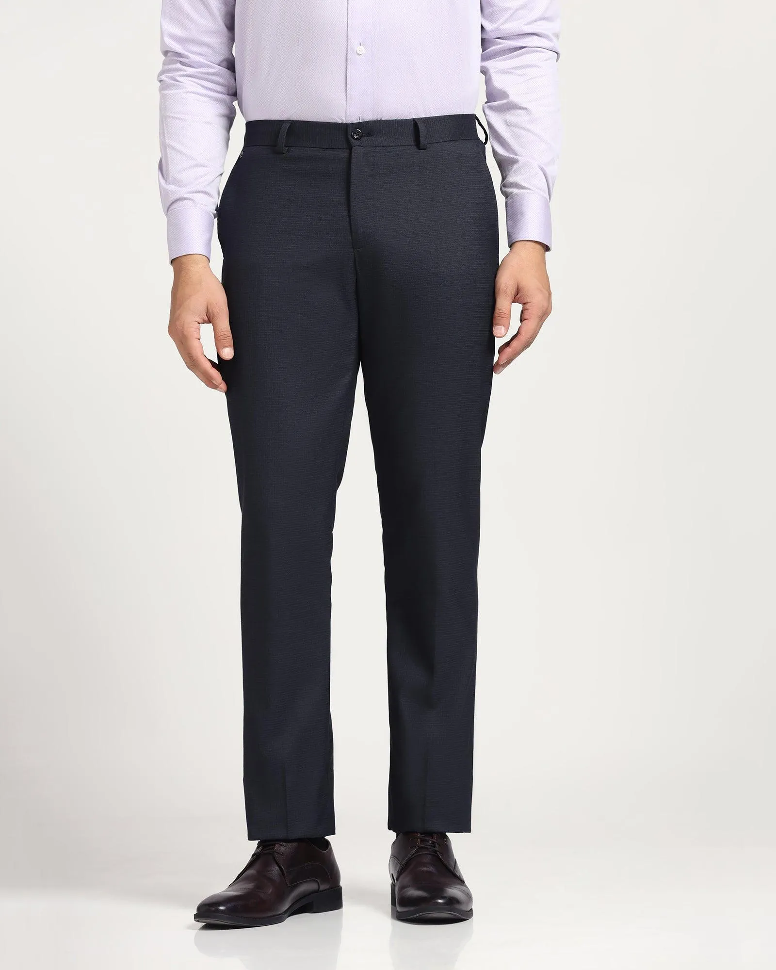 Slim Comfort B-95 Formal Navy Check Trouser - Versa
