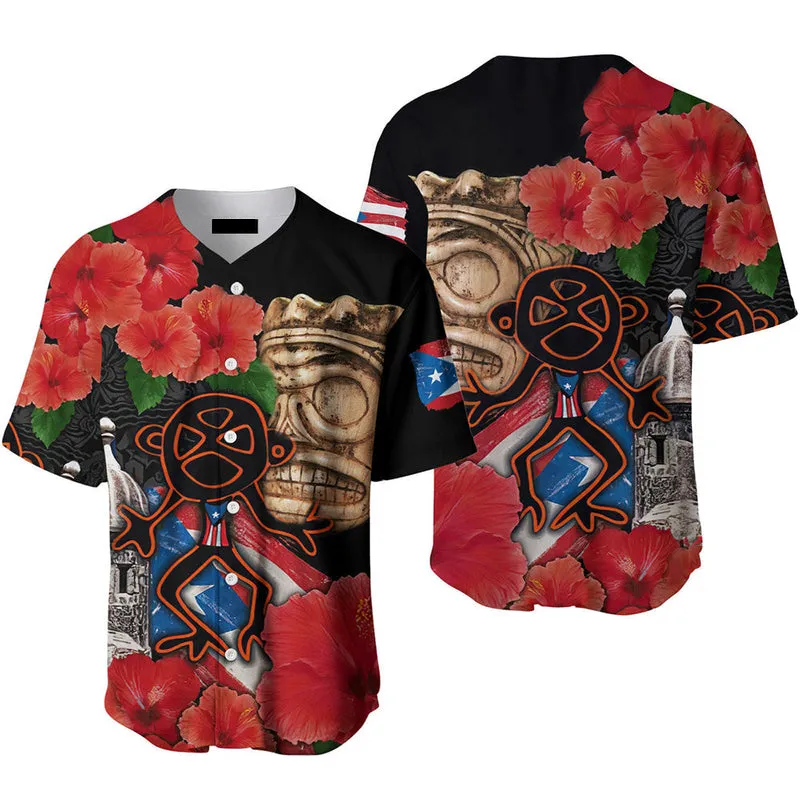 Sol Taino With Maga Flower Baseball Jersey, Gift For Puerto Rican, Idea Gift for Men