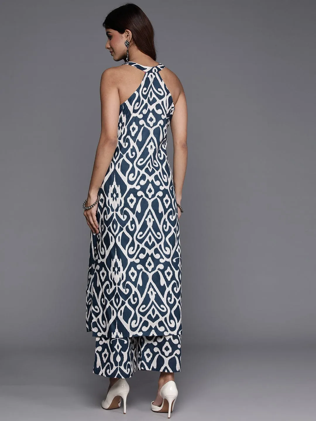 Varanga Ikat Printed Pure Cotton Kurta With Palazzos
