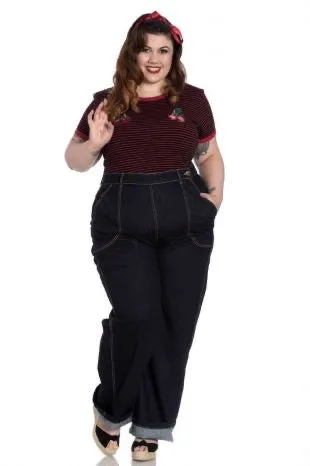 Weston Denim Jeans in Navy by Hell Bunny