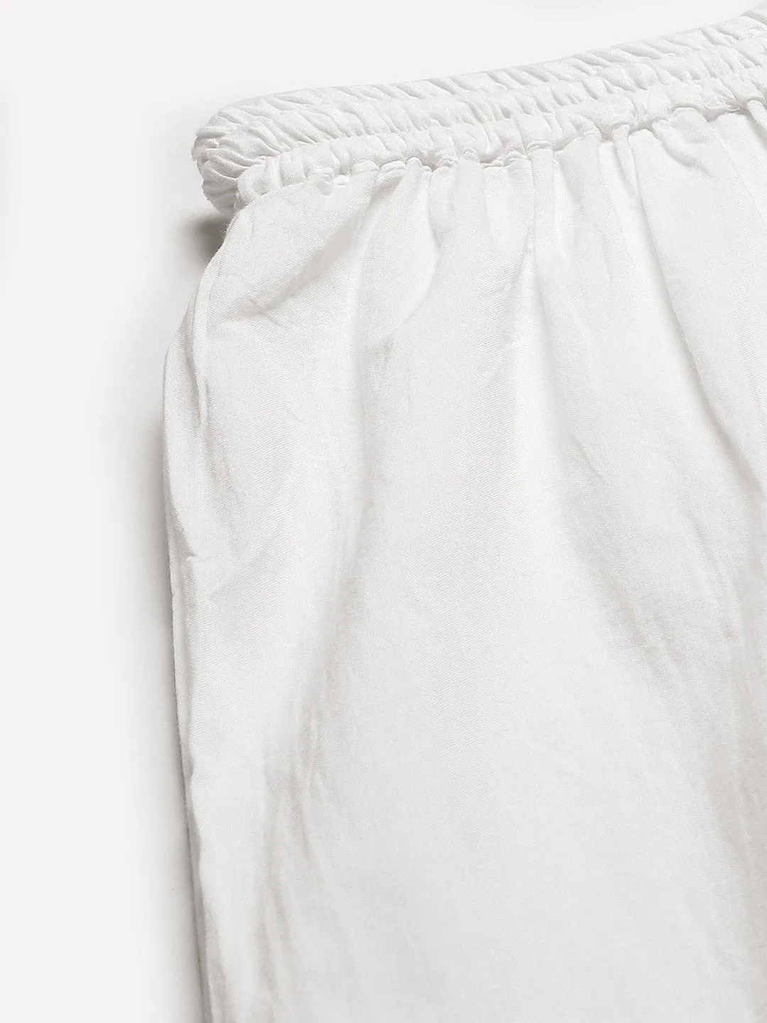 White Cotton Chikankari Sustainable Trousers
