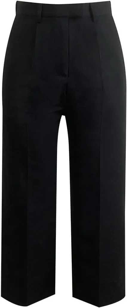 Women's Wide Leg Cropped Dress Pants, High Waist Trousers with Pockets